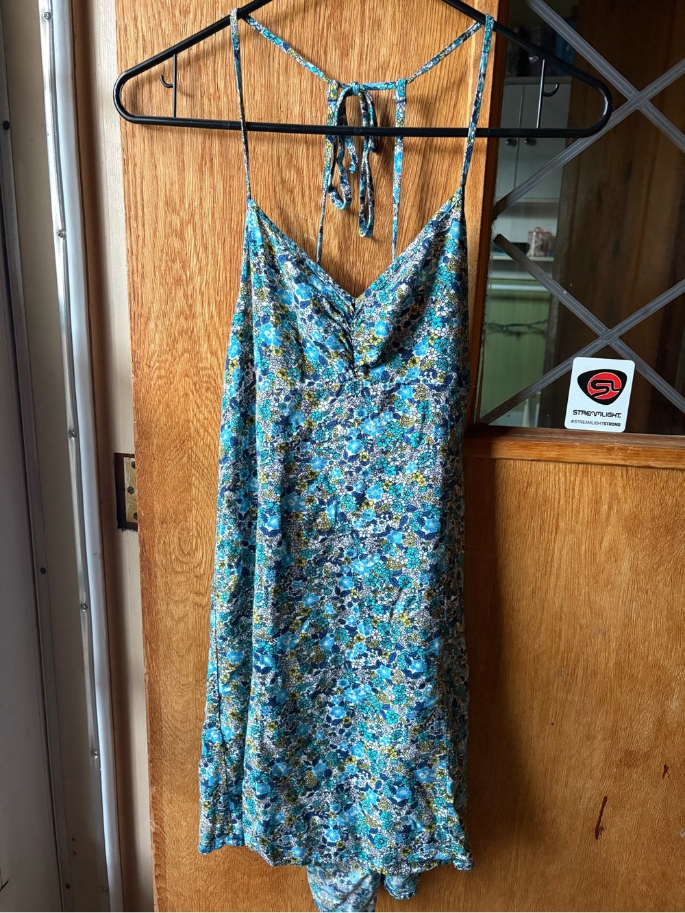 wild fable Blue Floral Backless Slip Dress